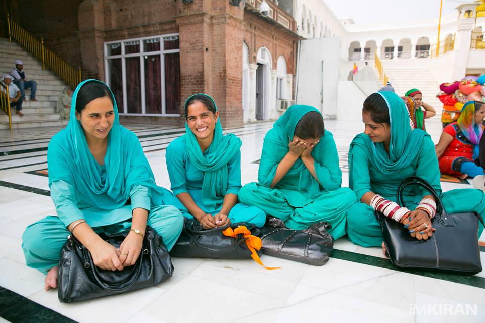 girl scouts at the temple grounds of Amritsar, India