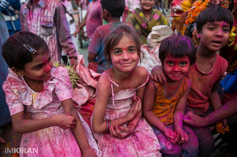 ids playing with holi colors during a festival in Agra. – Oct 2013