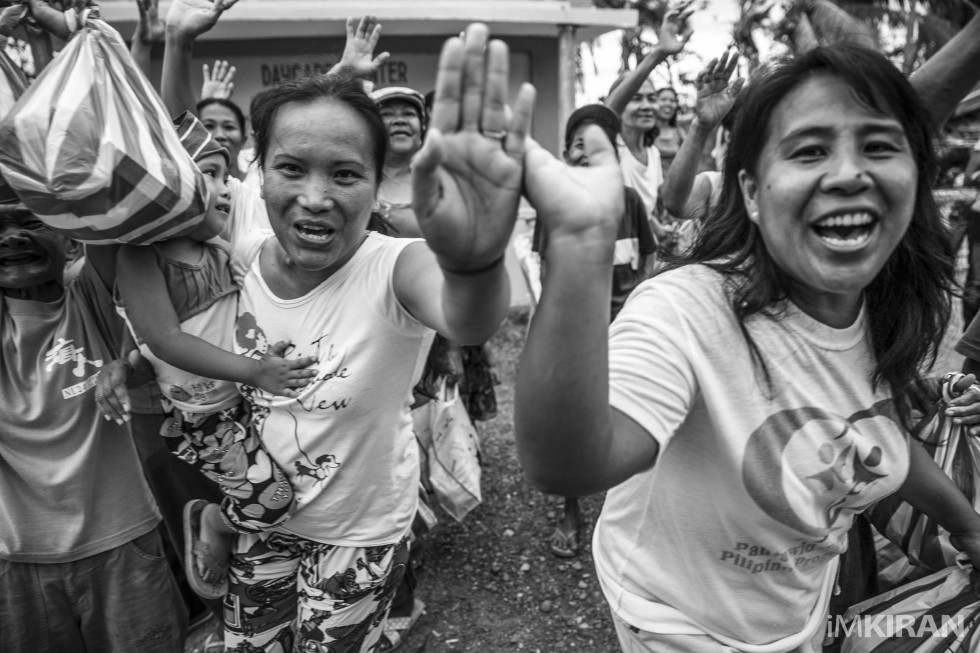 A crowd of locals we passed after the food aid distribution during our trip to Antique, Philippines