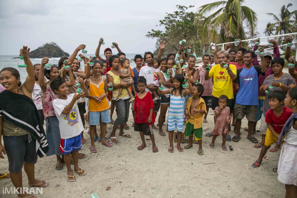 94 Nokero solar lights donated to Olotayan island, off Roxas City coast - Philippines. But this island has more than 200 families, others await their lights once its donated.