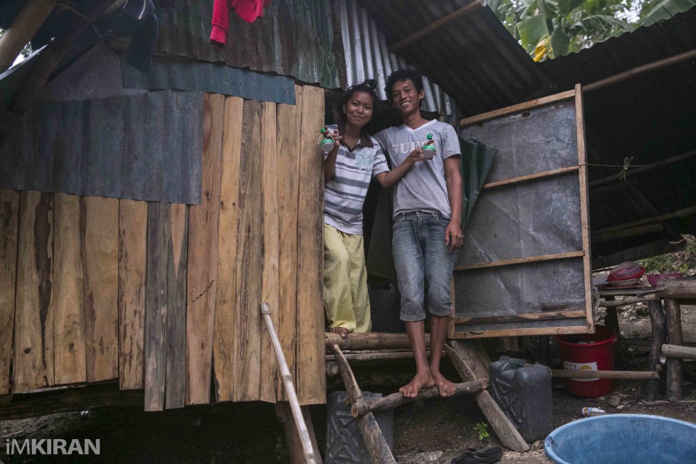 This is a newly married couple living with a new born baby. They received 2 solar lights too.