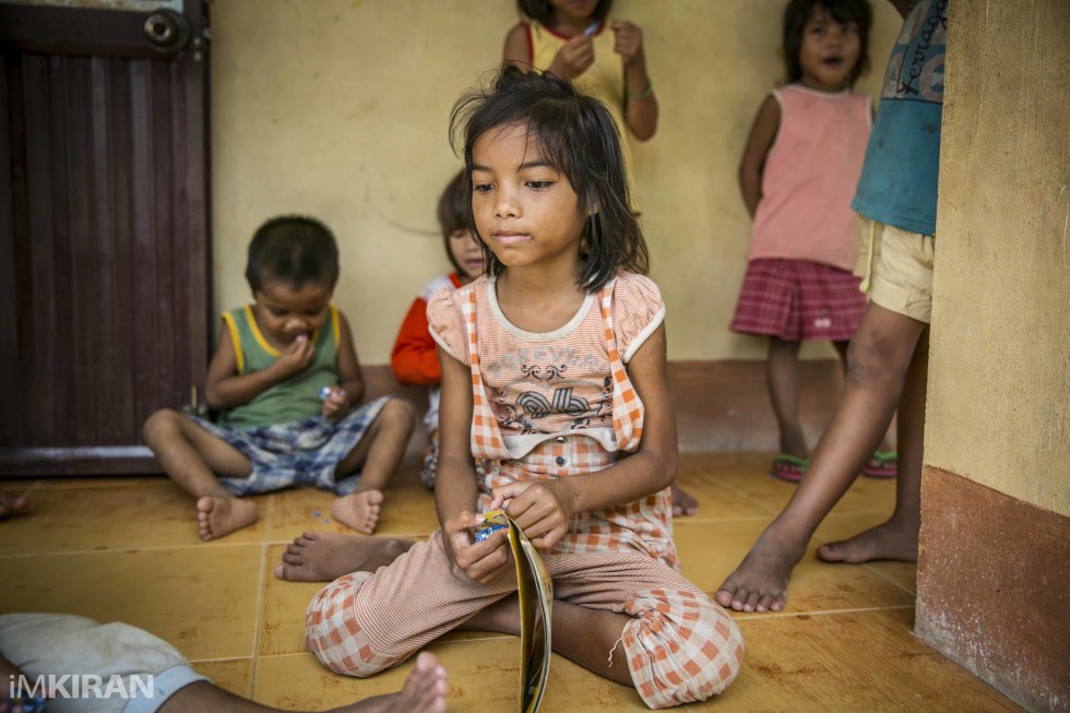 Sitting peacefully with friends.