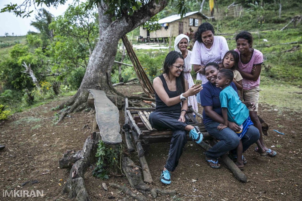 Showing them a few thing about where we came from, according to Nema, they haven't seen a touch phone or even been on the elevator.